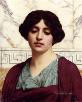 classicist Canvas - Stesicrate Neoclassicist lady John William Godward